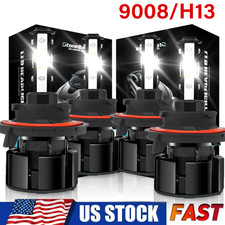 4PCS 9008 H13 LED Headlight Bulbs Conversion 420000LM High Low Beam 6000K White