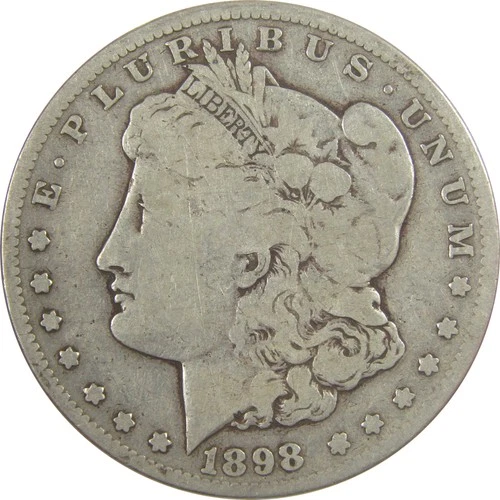 1898 S Morgan Dollar VG Very Good Silver $1 Coin SKU:I20076