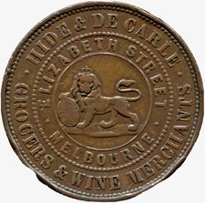 1858 Hide & De Carle - Grocery & Wine - Melbourne, Australia - Lot # EC 1371 b