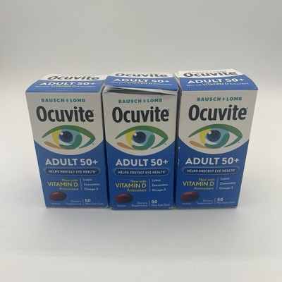 Lot Bausch + Lomb Adult 50+ With Vitamin D 50 Mini Soft Gels READ DESCRIPTION