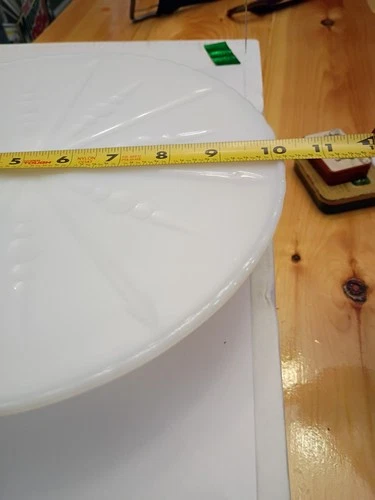 Vintage Milk Glass Cake Stand Pedestal 10" Starburst Anchor Hocking EXCELLENT