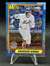 BRANDON NIMMO 2025 TOPPS SERIES 1 CHROME SILVER PACKS 1990 NY METS