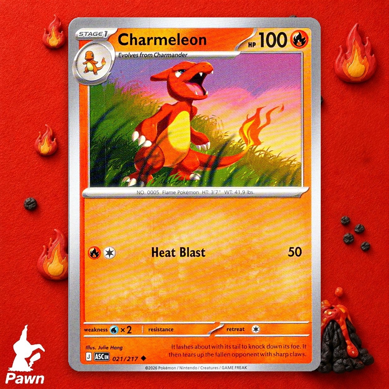 Charmeleon 21/217 Ascended Heroes NM Pokemon TCG Card Fire Single Near Mint