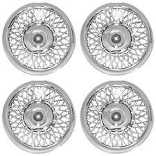 15 Push-on Chrome Wheel Cover Hubcaps - Uarfh241 For Fits Any Steel 15-inch Whe