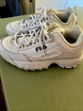 Zapatilla deportiva Fila Disruptor II para mujer talla 5,5 de cuero blanco suela Chuky