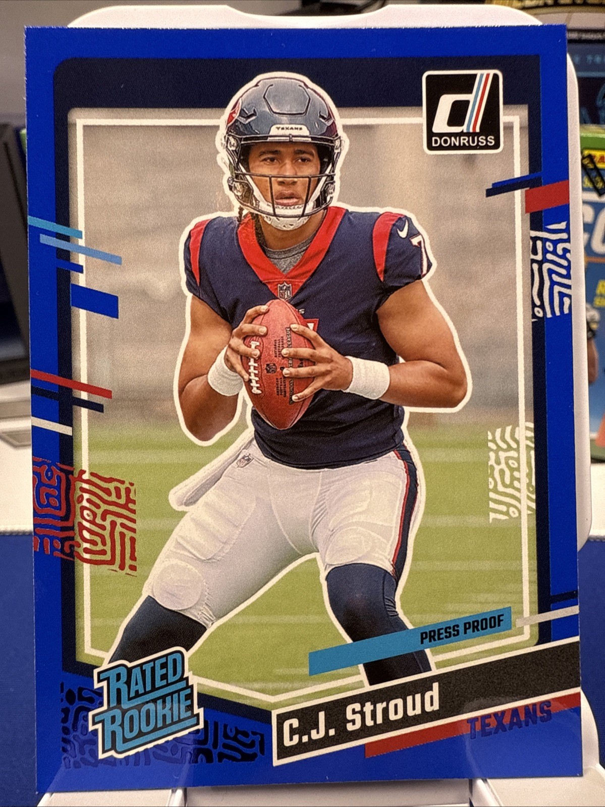 CJ Stroud 2023 Panini Donruss #339 Press Proof Blue Rated Rookie Houston Texans