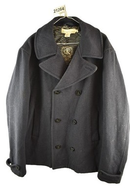 H&M LOGG Navy Pea Coat Gr. XL Herren Knopfleiste Freizeit Outdoor Oberbekleidung
