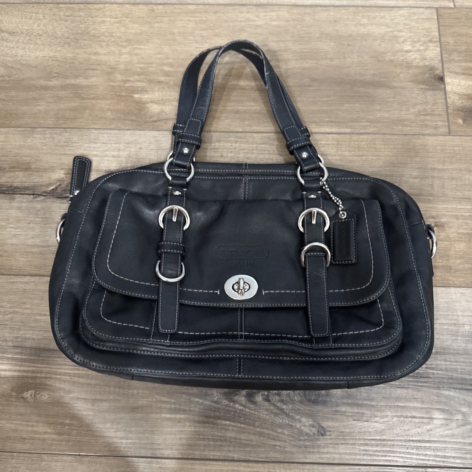 Vintage Coach Chelsea Satchel Purse-Y2K-black Leather… - Gem