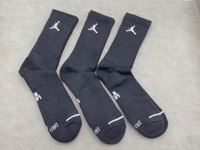 3 Pairs Air Jordan Basketball Crew Socks Everyday All sports Mens Size L Black