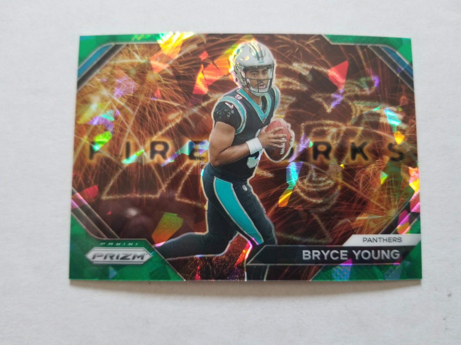 2023 Panini Prizm #F-6 Bryce Young Fireworks Prizms Green Ice Prizm