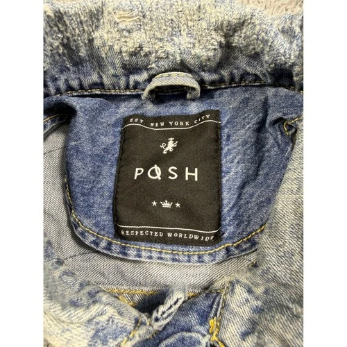 Posh NYC Metro Boomin Trap House Distressed Denim Jacket Light Wash Mens Small image 3