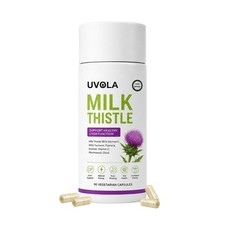 Uvola Milk Thistle Supplement, 80 Silymarin Liver Support Formula, 90 Capsules