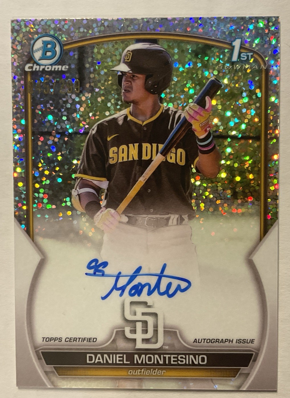 2023 Bowman Chrome Daniel Montesino #CPA-DM 1st Bowman Speckle Auto #D /299