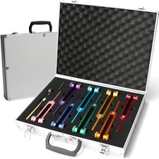 Tuning Forks for Healing Chakra Set, Weighted Tuning Fork Set of 8 Color, Inc...