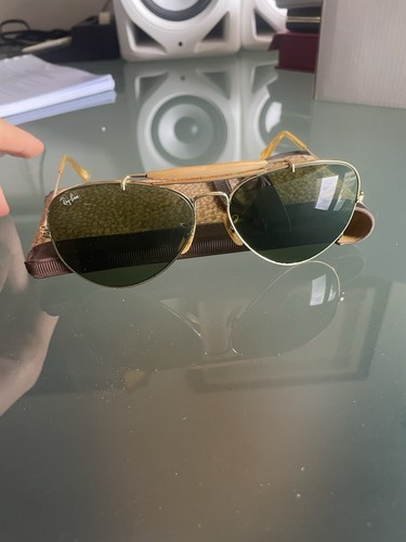 Occhiali da sole originali anni '60 B&L Ray-Ban Aviator 58/14 montatura oro - Foto 5 di 5