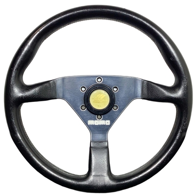 MOMO スポーツステアリング(M35 4スポーク)・(V35 3スポーク) MOMO VELOCE V35 340mm Steering Wheel Black Leather CORSE Horn NA