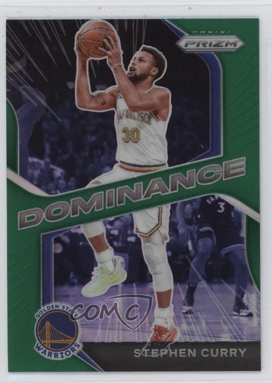 2020-21 Panini Prizm Dominance Green Prizm Stephen Curry #24 1pj0