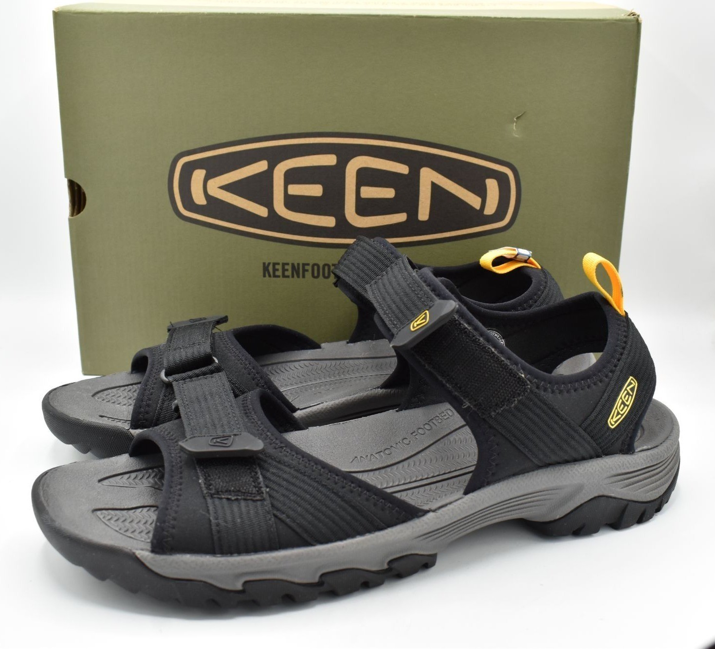 Scarpe sandali Keen uomo taglia 13 Targhee III punta aperta H2 nero giallo