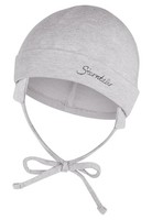 Beanie MüTze Grau Melange Gr. 41 Mit Ohrenklappen, Bindeband – Sterntaler Bio