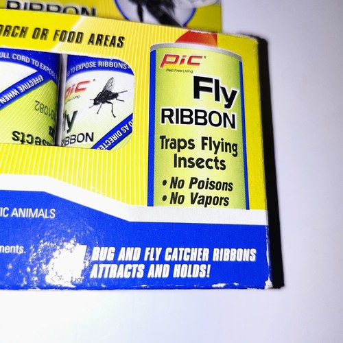 4 Pack Pic Fly Ribbon No Poison No Vapors Fly Trap New - Foto 2 di 3
