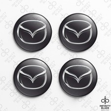 4x Mazda Emblem Abzeichen Silikon 3D Felgendeckel Nabenabdeckung Sticker