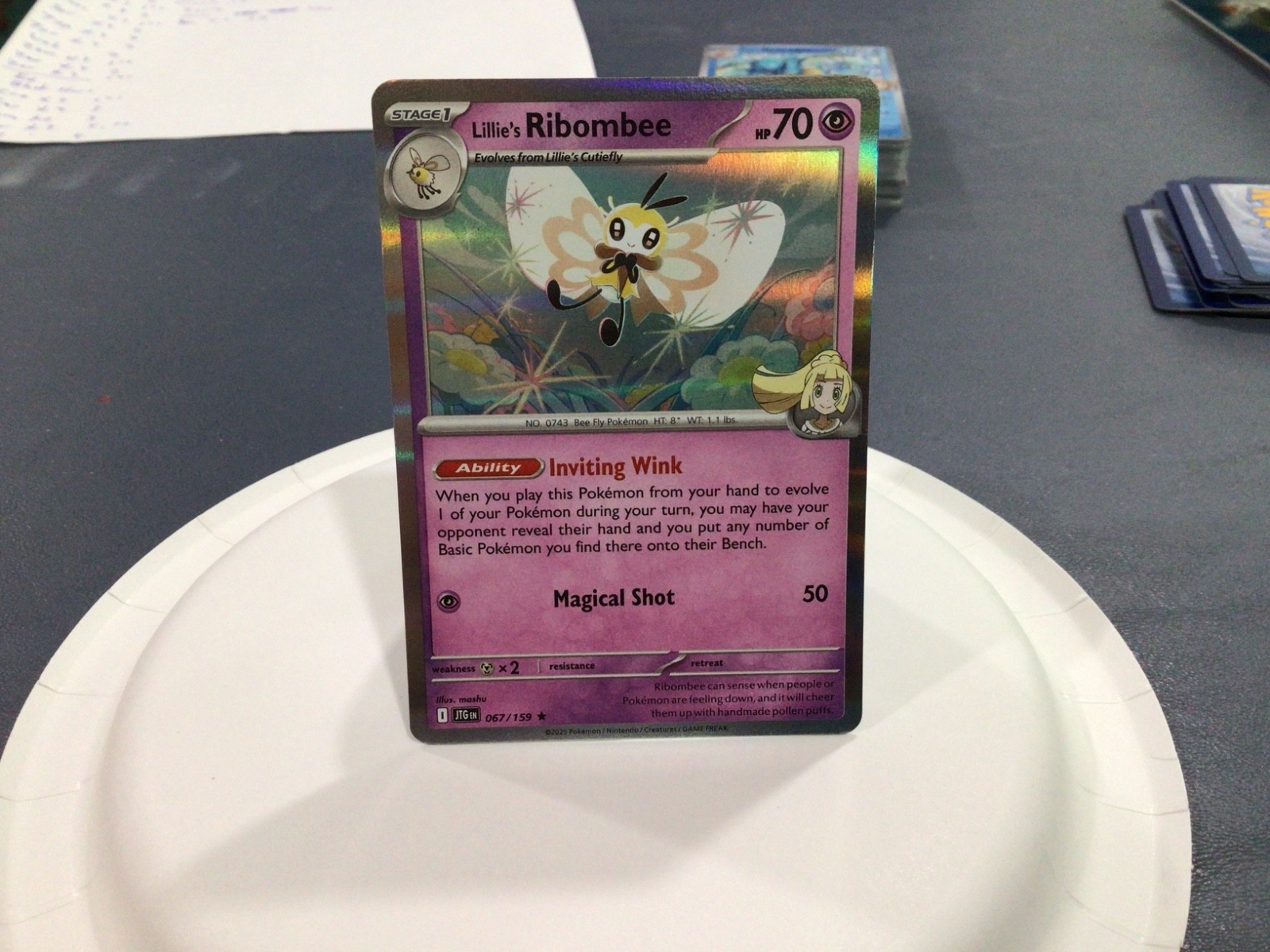 POKEMON HOLO FOIL RARE LILLIE’S RIBOMBEE 67/159