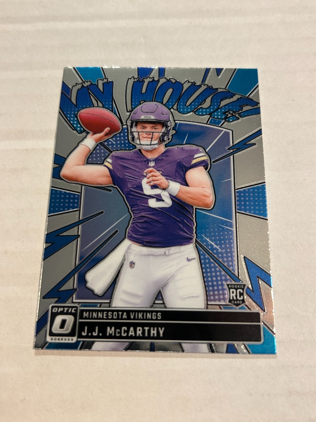 2024 DONRUSS OPTIC JJ MCCARTHY #6 MY HOUSE ROOKIE VIKINGS SP TN3