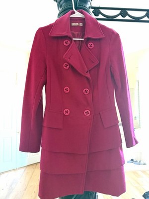 Wool & Cashmere Pink Coat M/S Bright Color Fuchsia