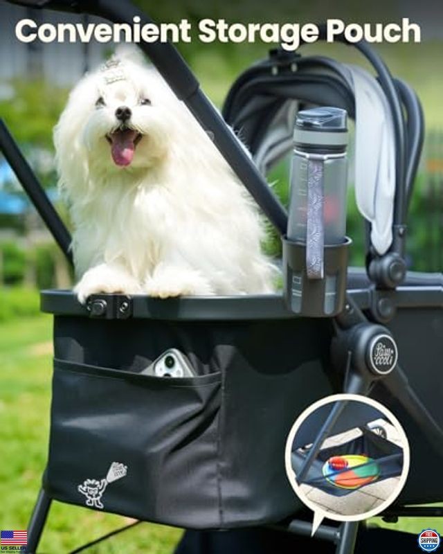 Pet Stroller for Small Dogs and Cats, One-Click Foldable Dog Stroller with