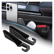 2PCS Short Car Seat Gap Filler Organizer with Seats Belt Holes,Antidropout Se...