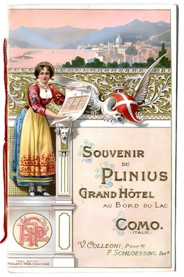 Souvenir du Plinius Grand Hotel Poster - Italy 1900s   ️ - 24x36  - Rare