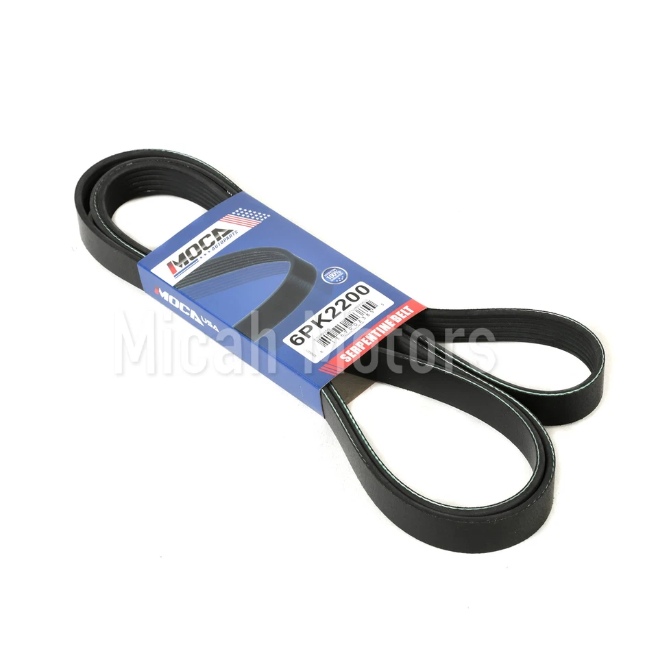 Serpentine Belt 6PK2200 for 85-89 Cadillac DeVille 00-11 Dodge Ford Mazda 4.0L - Image 2 of 4