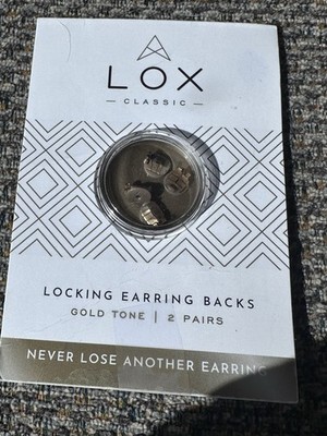 Lox Secure Locking Ohrring Rückseite goldfarben 2 Paar 