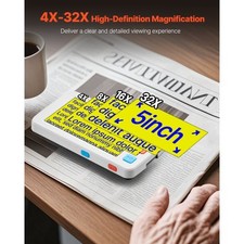 Portable Digital Magnifier, 5-inch HD Electronic Video Magnifier for Low V