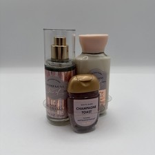 Champagne Toast Bath and Body Works  Body Care 3 Pc Travel Set