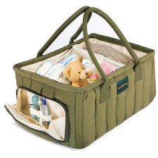 Large Diaper Caddy Organizer with Handle Neutral Boy Girl   Baby Basket for N...