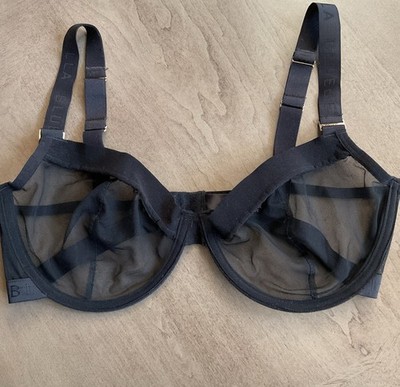 Bluebella Sheer Mesh Black Bra In  Lack Signature Trim Underwire 38DD/E