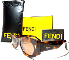 FENDI ROMA FE40125I 53E BLONDE HAVANA/BROWN LENS AUTHENTIC SUNGLASSES 52-21