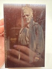 Ancienne photogravure portrait bloc impression plaque métal sur bois DS