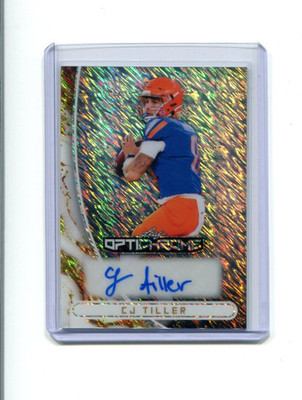 2026 Leaf Optichrome Football Silver Shimmer CJ Tiller Rookie Auto 9/9