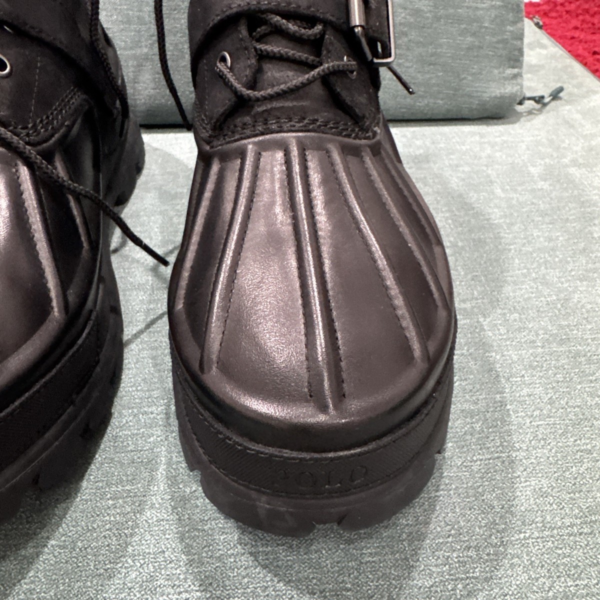 Polo Ralph Lauren Oslo Low Hydroguard Waterproof Leather Boots Black Mens 14 D Amazon.com | POLO RALPH LAUREN Oslo Low Boot Blacks 1 11 D  main image 4
