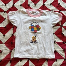 Vintage Montreal Canada Youth Ringer T Shirt As Is Worn Toddler Cute Balloons