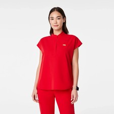 NEW Lunar New Year Figs Rafaela Oversized Scrub Top- Pop Red Free Shipping