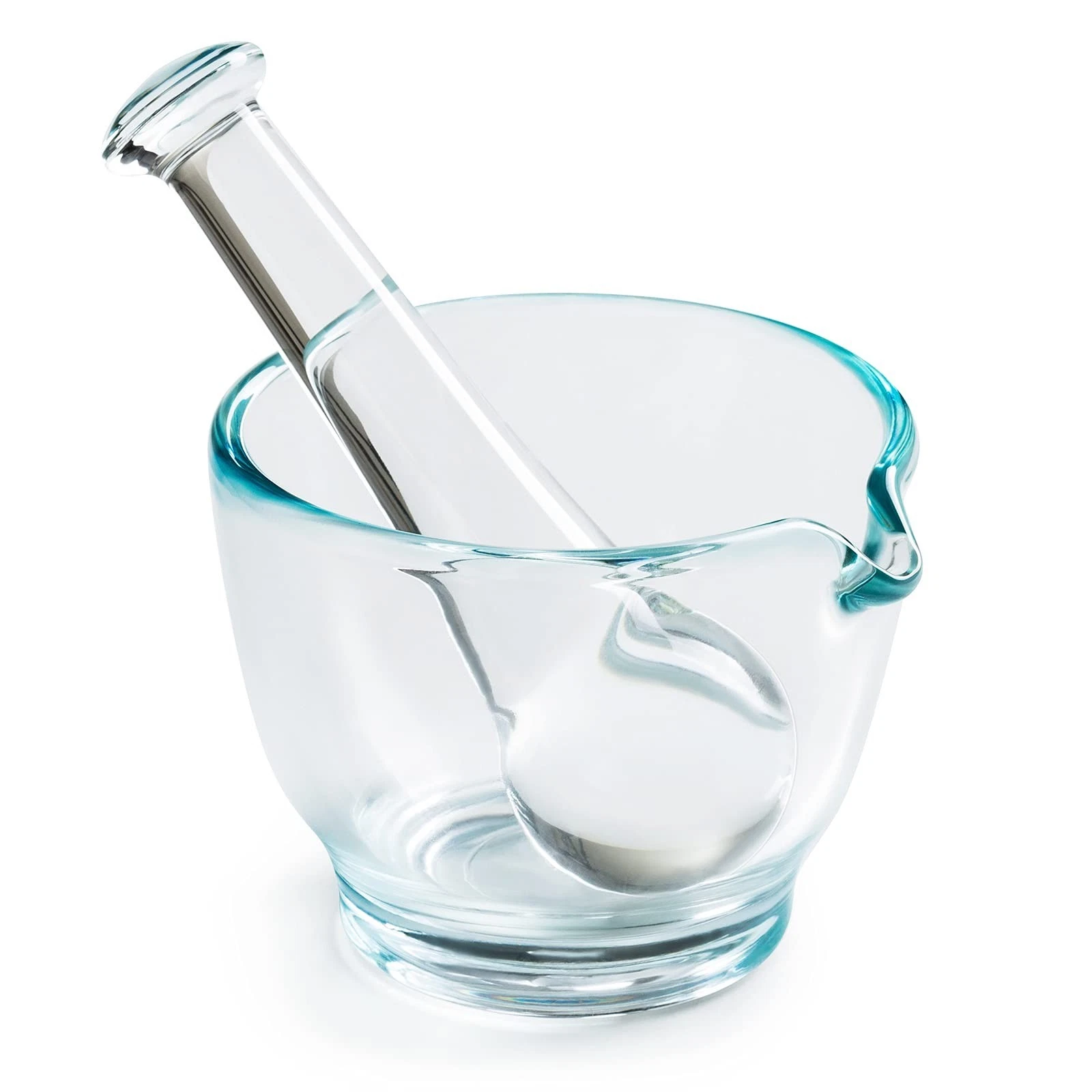 4oz Glass Mortar and Pestle Bowl, Medicine Grinder and Mixer for Pharmacy or ...