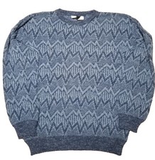 Vtg Kennington Knit Sweater Geometric Colorful Dad Wool 90s Made In Italy Sz L