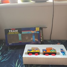 Vintage Tomy Train construction wagon set with box