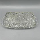 Vintage Anchor Hocking Glass Butter Dish Star of David Pattern 1960's 1/4 Lb