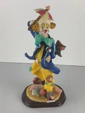 K's Collection Clowning Around Clown With Umbrella Figurine