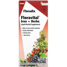 2 X Gaia Herbs, Floradix, Floravital Iron  Herbs, 8.5 fl oz 250 ml 