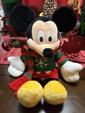 DISNEY STORE 16  Plush SIGNATURE MICKEY MOUSE Christmas Scarf Sweater 2009